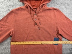 George Hoodie Sweatshirt Mens Medium Orange Henley Button Pullover NWT