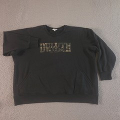 Duluth Trading Co Sweatshirt Mens 3X Black Camo Logo Front Pockets Heavyweight