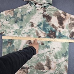 No Boundaries Men’s XL Oversized Fleece Hoodie Tie-Dye Green Brown