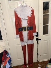 Santa Clause Zip Up Full Body Suit Size XXL (HOME33)