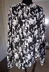 elevenparis Men’s L Black/White Graphic Print Crewneck Pullover Fleece Cotton
