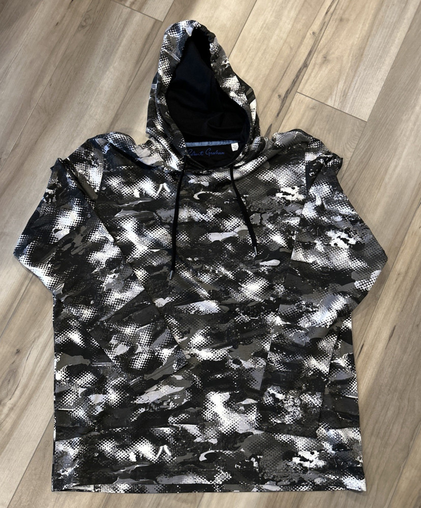 Robert Graham Men’s Hoodie 2XLT Classic Fit Black White Activewear Casual Modern