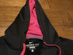 Nike Football FB Therma-Fit Pink Black Full Zip Hoodie Sweatshirt – Men’s Medium