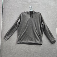 Nike Men Hoodie L Gray Fleece Dri-Fit Activewear Logo Long Sleeve