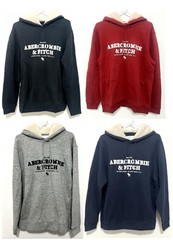 VTG Abercrombie Mens Logo Pullover Hoodie Sweatshirt Fur Lined Hood S M L XL XXL