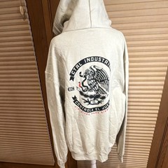 Champion Beige Pullover Hoodie CTRL Industries Graphic Logo Print Men’s XL