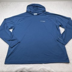 Columbia Hoodie Pullover Men XL Blue Lightweight Breathable Hooded Jersey