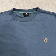PS Paul Smith Sweatshirt Mens Large Blue Zebra Logo 100% Cotton Crewneck