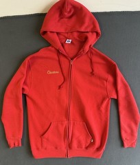 Vintage Russell Athletic Red Zip Up Hoodie XL USMC Embroidered Vietnam Era War