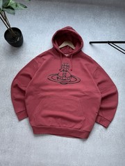 Vivienne Westwood Big Logo Orb Hoodie Pullover Hooded Men’s Luxury Red Size XL