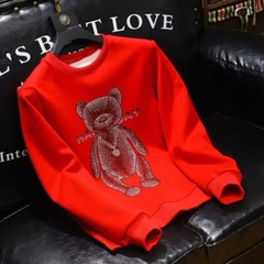 New Men Luxury Diamond Bear Rhinestones Fashion Black High Quality 4 Colors