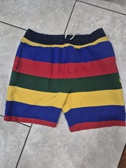 Men Polo Ralph Lauren Multicolor Striped Colorblock Fleece Shorts Sz M Preowned