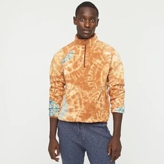 NEW J Crew Fleece Pullover Sweatshirt Mens MEDIUM Polar Orange Colorful $148