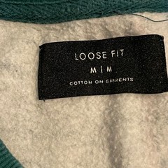 Cotton On Loose Fit Sweatshirt Mens Medium Green Purple Yellow Striped Crewneck