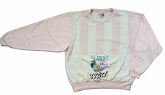 Hobie Juniors Teens XS Pink/White Striped Surf Graphic Logo Crewneck Pullover