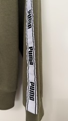 PUMA Men’s Green Full Zip Hooded Hoodie w/ Pockets Drawstring Logo Tape M
