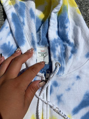 Unbranded 2000s Hip Hop Tie-Dye Hoodie Cotton Medium Yellow Blue