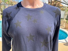 J. Crew Navy Stars Sweatshirt Shirt Mens Blue size XXS