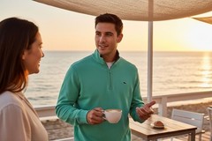 Vineyard Vines UNISEX Mint Green Half-Zip Pullover Pima Cotton Whale Logo