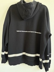 H&M Men’s NASA Reflective Hoodie Black with Rubber Patches, Size L