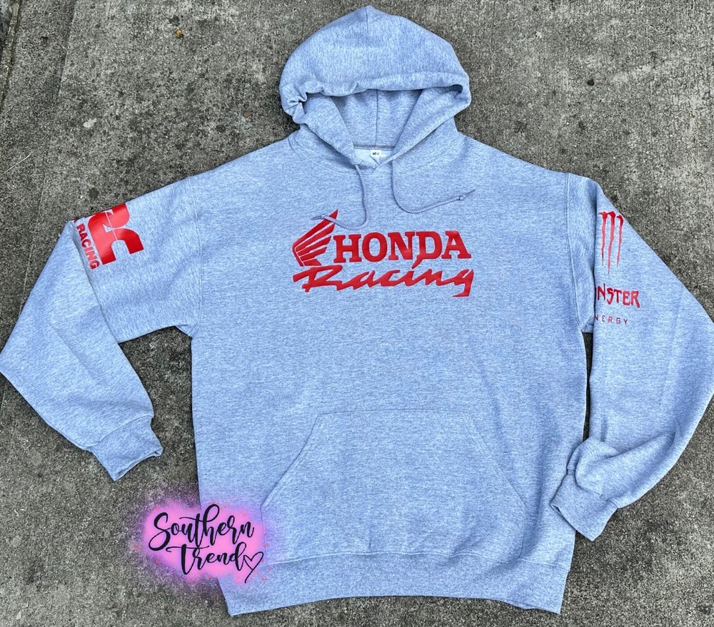 Honda Racing Hoodie Personalized With Your Name And Number S M L Xl 2xl 3xl 4xl