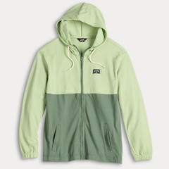 Billabong Abner Hoodie Men’s M Green Gray Colorblock Full Zip Sweatshirt NWT