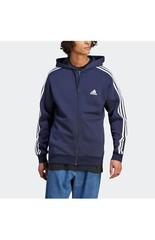 NEW adidas men Essentials Fleece 3-Stripes Full-Zip Hoodie RETAIL 2XL $65
