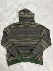 Laguna Men’s Green/Gray Striped Pullover Hoodie Drawstring Pockets L