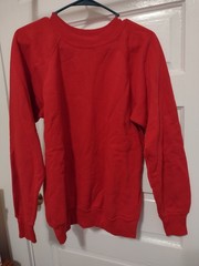 Vintage Red Raglan Sweatshirt Men Large SWEATS FX PANNILL Soft Cotton & Acrylic