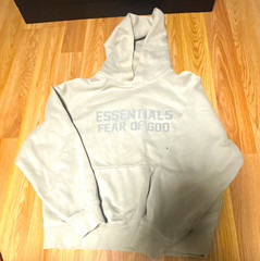 Essentials Fear of God Essentials Gray XS Pullover Fleece Hoodie Logo Pockets