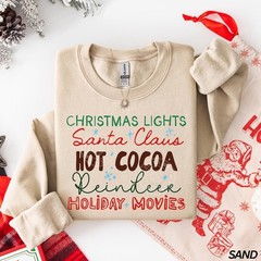 Womens Christmas Sweatshirt Holiday Festive Apparel Ladies Top