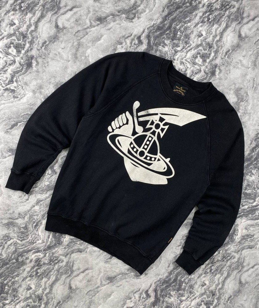 Vivienne Westwood Anglomania Sweatshirt Big Logo Men Size L Black