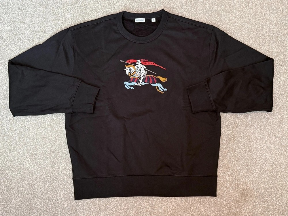Burberry Relaxed Fit Knight Cotton Sweatshirt black XL