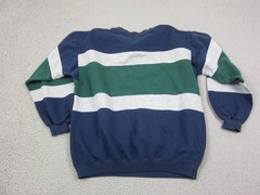 Vintage Riverport Sweatshirt Mens Extra Large XL Blue Green Striped Color Block