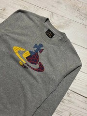 Vivienne Westwood Anglomania Sweatshirt Big Logo Orb Men SZ S Gray