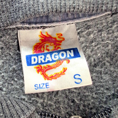 VTG Y2K Top Heavy Dragon Hoodie Mens S Grey Thick Skater Daily Outdoor Sweater