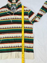Beautiful Giant Hoodie Mens Large Pullover Southwestern Baja Striped Multicolor