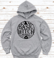 Basic Witch, Halloween, Gray Unisex Hoodie