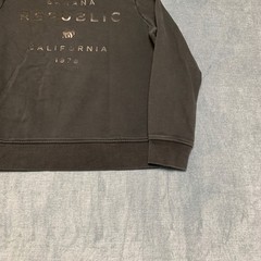 Banana Republic Sweatshirt Mens Medium Black Modern Logo Fleece Lined Ribbed Hem