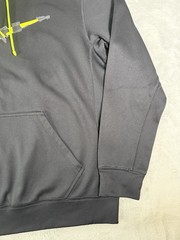 Nike Hoodie Men’s Medium Black Green Sportswear Club Fleece Pullover Big Swoosh