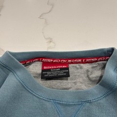 Vintage 2000s Quiksilver Quad Hit Turquoise Blue Heavyweight Cotton Crewneck
