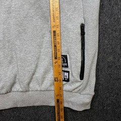 Postgame Moto Streetwear Men 4XL Gray Ribed Shoulder Zip Short Sleeve Sweatshirt