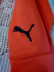 PUMA WarmCELL Orange Graphic Logo Polyester Fleece Pullover Hoodie Men’s XL