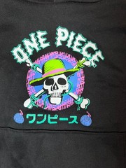 One Piece Men’s Neon Skull Graphic Hoodie Black Size S
