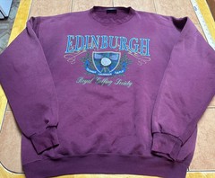 VTG Van Heusen Edinburgh Golf Sweatshirt Sz XL Red Faded Distressed USA Made