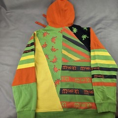 Miskeen Hoodie Mens XL Multicolor Full Zip Graphic Fleece Sweatshirt Colorful