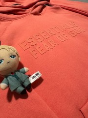 essentials coral hoodie