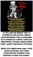 ZOMBIE SUB EAT FLESH WALKING DEAD JED KILL VOODOO SKULL SWEATSHIRT 21