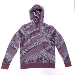 INC International Concepts Hoodie Mens Large Slim Abstract Purple Knit Geometric