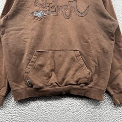 Vintage Quiksilver Hoodie Mens Large Brown Hooded Sweatshirt Y2K 90s USA Surf